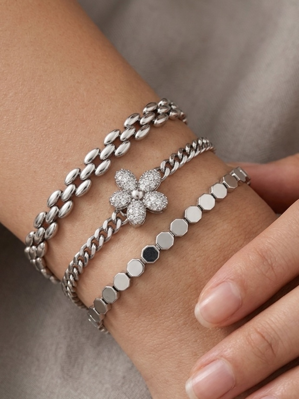 Silver Bracelet Set
